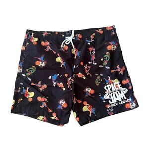 Space Jam Mens Bugs Bunny Taz Tweety Marvin Pacsun Swim Shorts Trunks: Size M